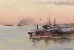 Pierre Auguste Bellet, Înserare pe Bosfor, ulei pe pânză