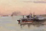 Pierre Auguste Bellet, Înserare pe Bosfor, ulei pe pânză