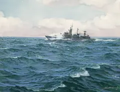 Dimitrie Știubei, Fregată, 1982, guașă pe hârtie