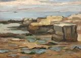 Theodor Pallady, Plajă la Trouville-sur-Mer, anii '20, ulei pe carton