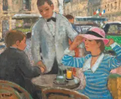 Francisc Gall, Terasă pariziană, anii '50, ulei pe pânză