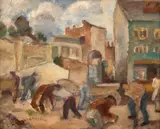 Lucian Grigorescu, Construcții (Muncitori la Paris), sfârșitul anilor '20, ulei pe pânză