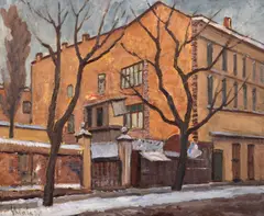 Dumitru Ghiață, Peisaj bucureștean, anii '30, ulei pe pânză