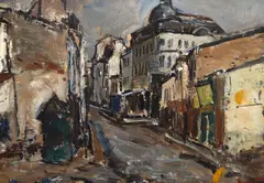 Stradă din Paris by Horia Damian, anii '40, ulei pe carton, sold Dec 2025