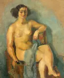 Iosif Iser, Nud cu eșarfă, 1935, ulei pe pânză