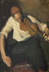 Studii de vioară (Yehudi Menuhin) by Corneliu Baba, 1942-1943, ulei pe pânză, sold Dec 2025