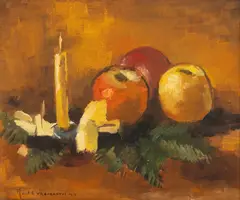 Seara de Crăciun by Gheorghe Vrăneanțu, 1974, ulei pe pânză, offered Dec 2025