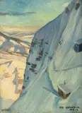 Ernst Honigberger, Zăpadă în Alpi, 1916, ulei pe pânză