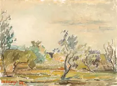 Henri Catargi, Peisaj dobrogean, 1968, ulei pe carton