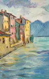 Corneliu Michăilescu, Lago di Lugano, anii '20, ulei pe carton