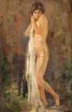 Jean Alexandru Steriadi, După baie, ulei pe carton