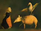 Georges Mazilu, The goose pride, acrilic pe pânză