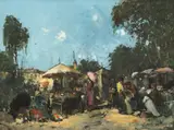 Teodor Harșia, Târg la Baia Mare, anii '40, ulei pe pânză