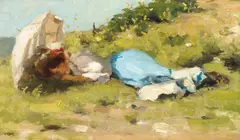 Zi de vară by Mişu Teişanu, anii '30, ulei pe pânză lipită pe carton, sold Dec 2025