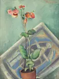 Tache Papatriandafil, Orhidee și album de artă, 1929, ulei pe carton