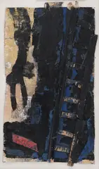 Miro Vuco, Ascent, 1980-e, Oil, cardboard and wood on canvas