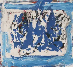 Miro Vuco, Flying Figures, acrylic on cardboard