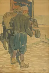 Petar Šain, Bosnian from Baščaršija, 1930-ih, pen and ink and watercolor on paper
