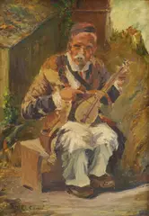 Menci Clement Crnčić, Krajina's Gusle Player, cca. 1908., oil on canvas