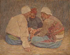 Špiro Bocarić, Three Men Playing Cards, 1900. - 1910., oil on canvas