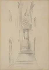 Juraj Plančić, Street in the Old Town (Dubrovnik), 1926., pencil on paper
