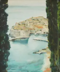 Anka Krizmanić, View of Dubrovnik, 1940., oil on canvas