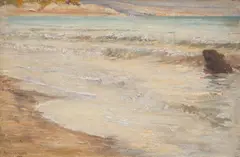 Menci Clement Crnčić, Sandy Cove, 1900., oil on canvas pasted on cardboard