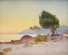 Mirko Rački, Coastal Motive, oil on canvas