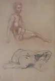 Josip Račić, Poses, 1906, pencil, red and white chalk on paper