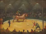 Omer Mujadžić, Circus, 1930., oil on wood