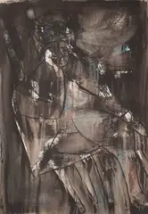 Ivan Šebalj, Smoker, 1950., tempera on paper