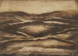 Frano Šimunović, Borders in a Brown Landscape, oil on paper