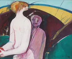 Two Figures by Zlatko Prica, 1983.-1984., oil on canvas, offered Dec 2025