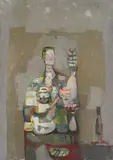 Marij Pregelj, Floral Lady, 1957., oil on canvas