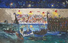 Ivo Dulčić, Water Polo in the Harbor, 1959., oil on paper