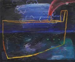 Bane Milenković, Again Night on the Island, 2001., oil on canvas