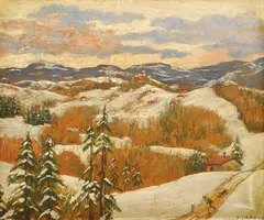 Oton Iveković, Winter Landscape, 1930. - 1935., oil on hardboard