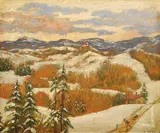 Oton Iveković, Winter Landscape, 1930. - 1935., oil on hardboard