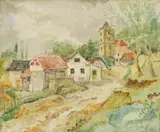 Marijan Detoni, Rural Landscape, oil on canvas