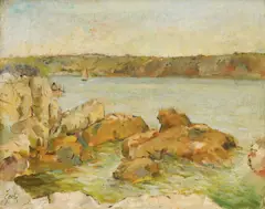 Ljudevit Sestic, Whispers of the Sea and Rocks, oil on canvas