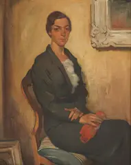 Vladimir Becić, Dentist's Wife from Gajeva, oil on canvas