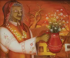 Željko Seleš, Flower Preparation, 1971., oil on glass