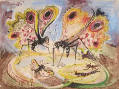 Marijan Detoni, Jumpers, 1955., tempera and watercolor on paper