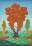 Antun Bahunek, Landscape with Trees, 1969., oil on canvas