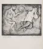 Munir Vejzović, Asleep, etching and aquatint on paper