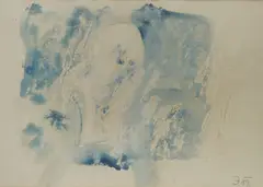 Ivan Šebalj, Blue Man, 1989., gouache on paper