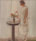 Gabrijel Jurkić, Štefa, 1913., oil on cardboard