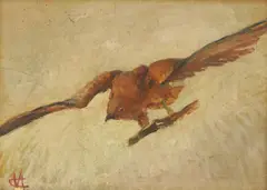 Predator by Mato Celestin Medović, oil on cardboard, offered Dec 2025