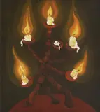 Ivan Lacković Croata, Old Candlestick, 1963., oil on glass