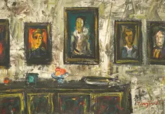 IVO VOJVODIĆ, Chest of Drawers and Memories, oil on hardboard